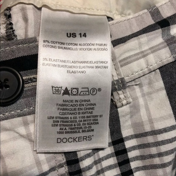 Black and white plaid shorts size 14 by Dockers - Picture 4 of 6